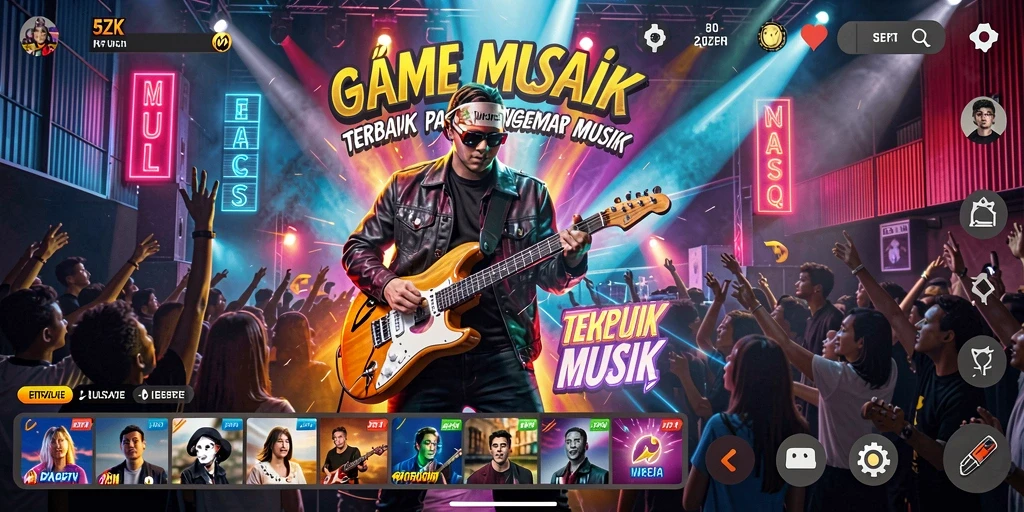 Gameplay 5ZK yang menantang dengan berbagai ritme musik.