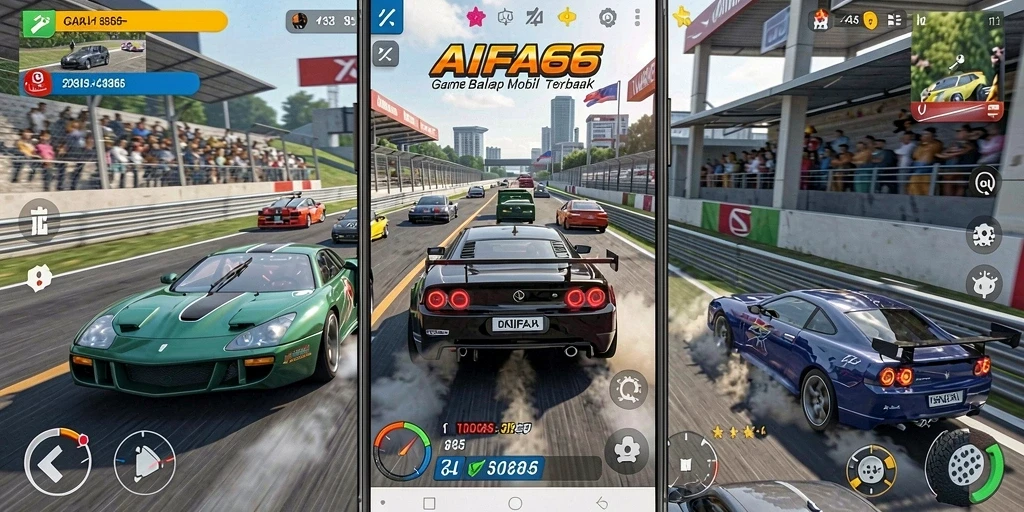 Gameplay AIFA66 yang menegangkan dan seru dalam aksi balap.