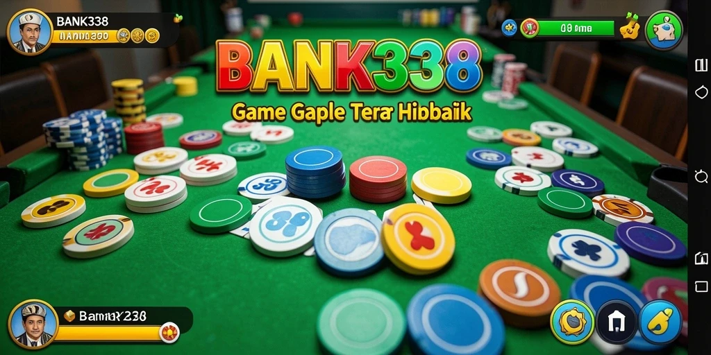 Tampilan screenshot BANK338 menampilkan gameplay Gaple yang seru.