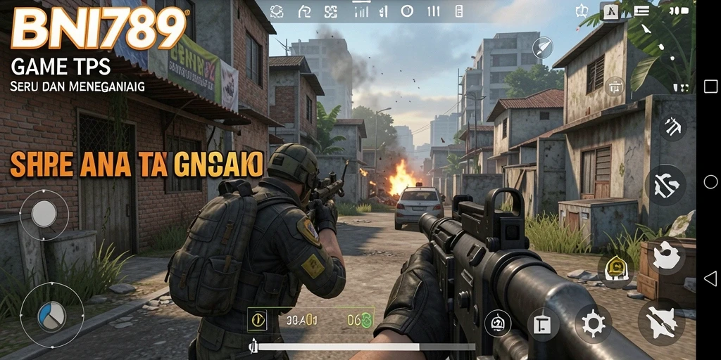 Screenshot menampilkan aksi seru dalam gameplay TPS BNI789.