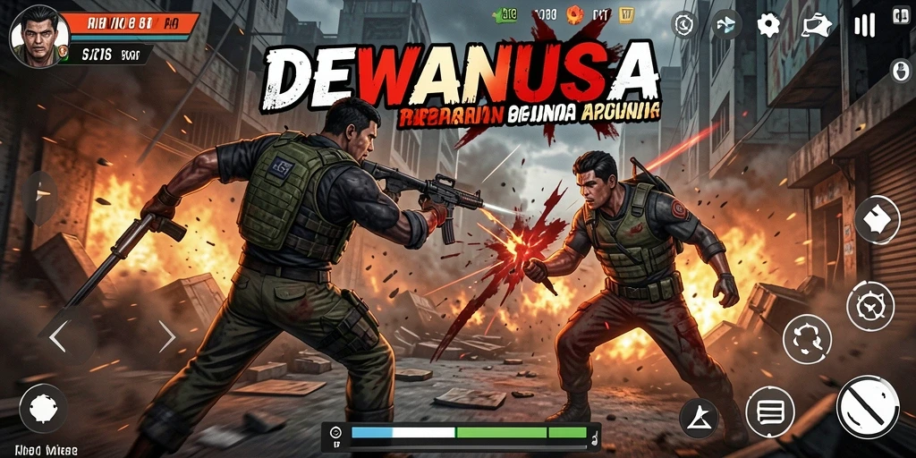 Tampilan seru gameplay DEWANUSA yang penuh dengan pertempuran aksi.