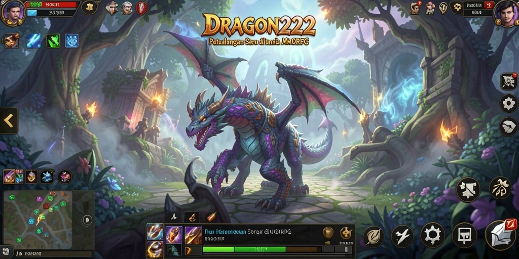 Screenshot gameplay DRAGON222 menampilkan aksi pertempuran MMORPG yang seru.