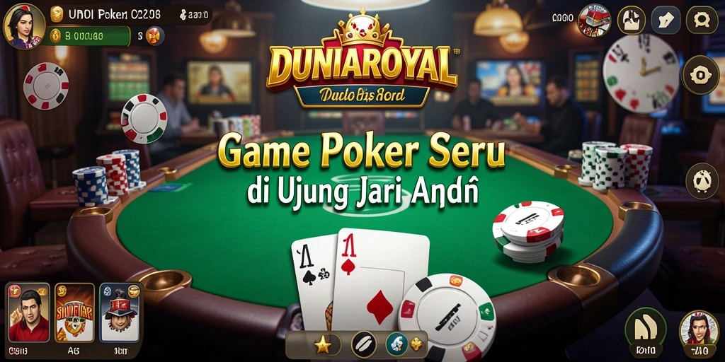 Tampilan gameplay Poker yang menarik di DUNIAROYAL.