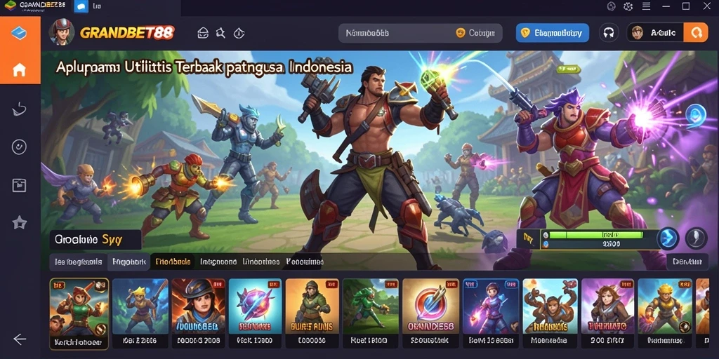 Tampilan screenshot dari aplikasi GRANDBET88 yang menunjukkan antarmuka pengguna yang ramah.