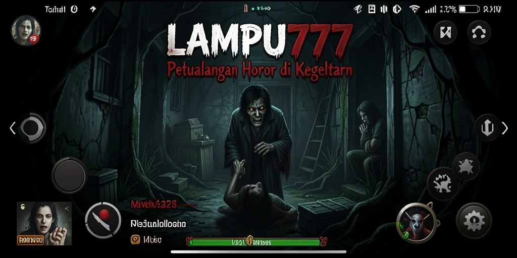 Screenshot gameplay LAMPU777 menampilkan nuansa kegelapan dan ketakutan.