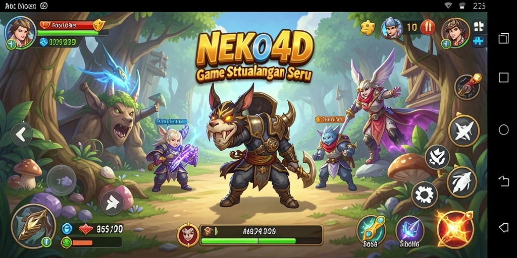 Tampilan gameplay seru dan karakter menggemaskan dalam NEKO4D.