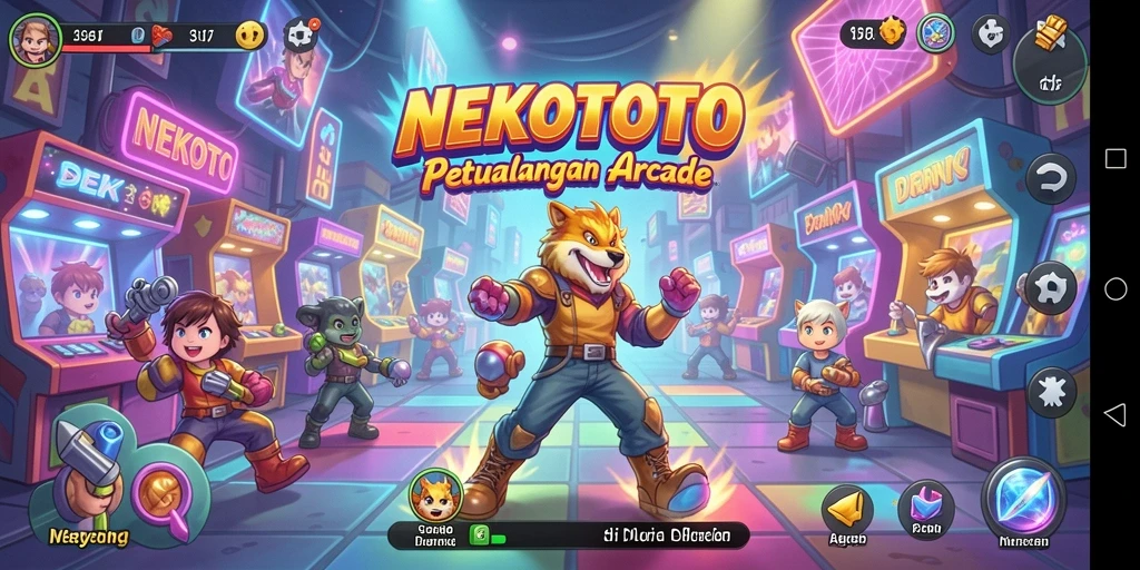Tampilan gameplay NEKOTOTO yang penuh warna dan menantang.