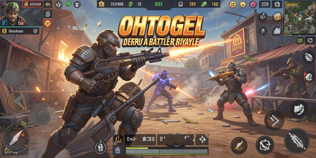 Tampilan seru gameplay OHTOGEL saat bertarung di arena Battle Royale.
