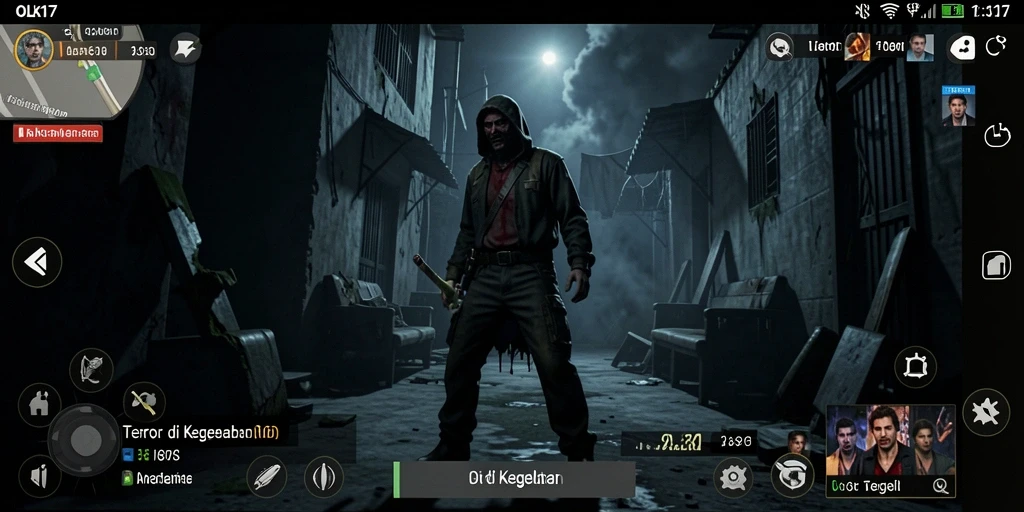 Screenshot utama OLX17 menampilkan suasana gameplay yang mencekam.
