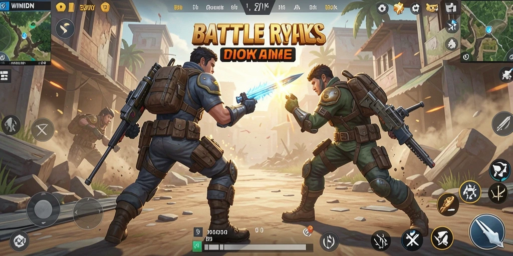 Tampilan menarik dari gameplay Battle Royale WINIDN yang mendebarkan.