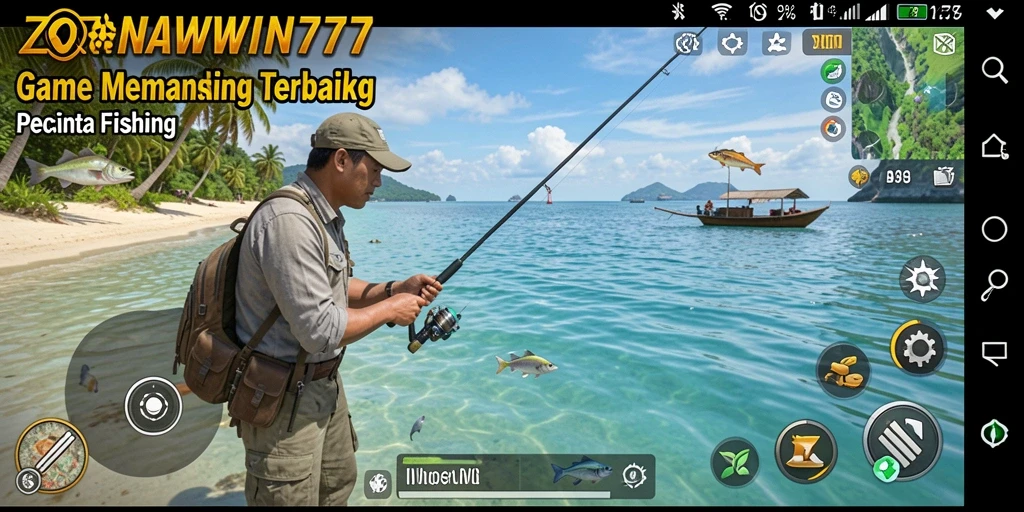 Gameplay seru ZONAWIN777 dengan berbagai lokasi memancing.